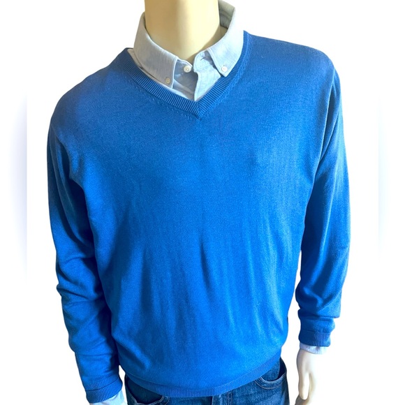Peter Millar silk cashmere blend size large men’s royalblue excellent condition - Picture 2 of 8